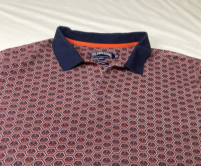 Vilebrequin Polo Shirt XXL (Tag) Anchor Print Regular Fit Short Sleeve