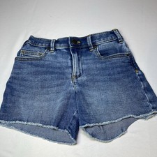 J Crew CrewCuts Girls Denim Size 8 Shorts Cutoff Button Zip Blue