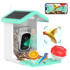 Bird Feeder with Camera 4K HD AI Identify Bird Species Smart Solar-Powered Bi...