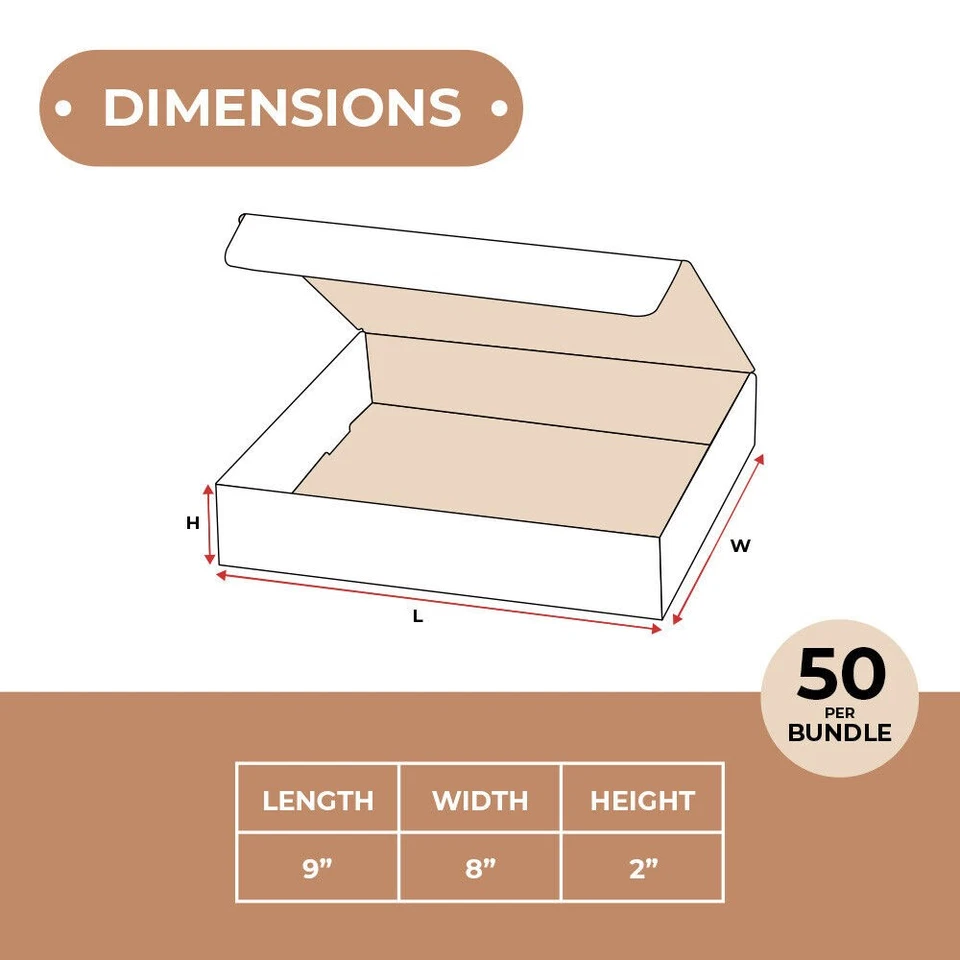9 x 8 x 2" White Literature Mailers ECT-32B 50/Case - Image 3 of 4