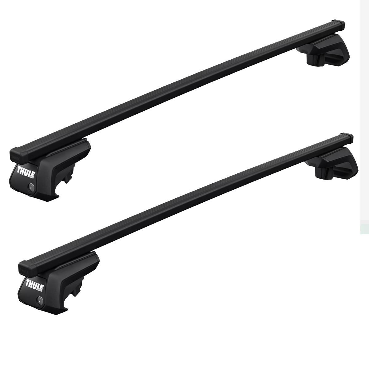Thule SquareBar Evo Roof Bars Black fits Mitsubishi Pajero 1991-2000 3 doors