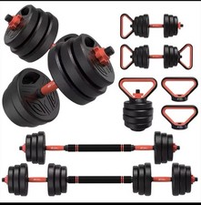 Ensemble d'haltères 3 en 1, 20kg, ajustables, pour musculation, fitness, gymnast