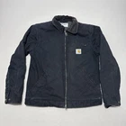 Carhartt Detroit Jacket Mens Medium Black WIP Bomber Blanket Lined Workwear