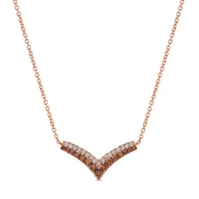 LeVian 14K Rose Gold Pendant Necklace with 1.1 ct. White and Chocolate Diamond