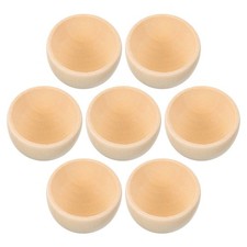 7 Pcs Children's Wooden Bowl Small Bowls Dessert Graffiti Model Blank