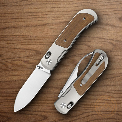 Kizer Cutlery Tycho Folding Knife 3.13'' S45VN Steel Blade Titanium/Wood Handle