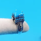 Sleeping Turquoise Poison Ring | Handmade 925 Sterling Silver Box Ring