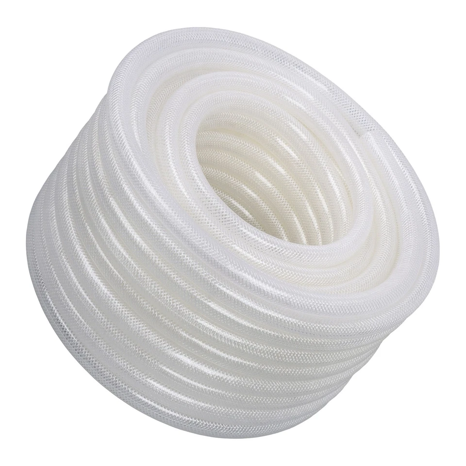 1/2" ID 3/4" OD Clear Braided PVC Hose 100ft, Flexible for Water Air Oil - Image 2 of 4