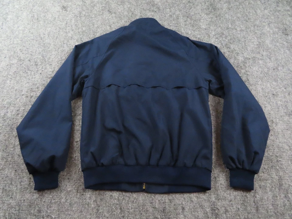 复古 Izod 夹克男式小号蓝色格子法兰绒衬里经典轰炸机外套 90 年代 — 第 3/4 张图片