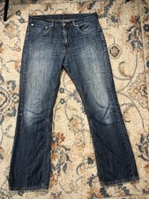 Pantalones de mezclilla Levis 527 para hombre 34x31 azul lavado medio ajustados corte botín informales