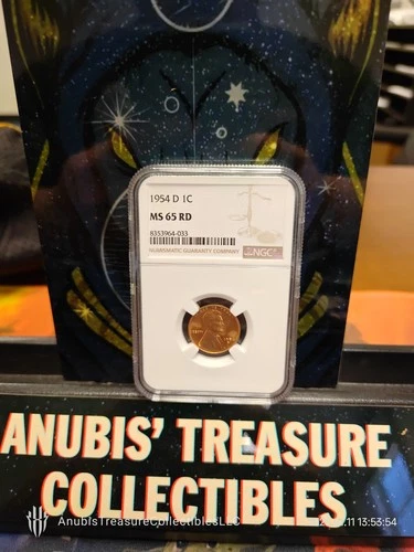 1954-D Lincoln Wheat Cent - NGC MS 65 RD