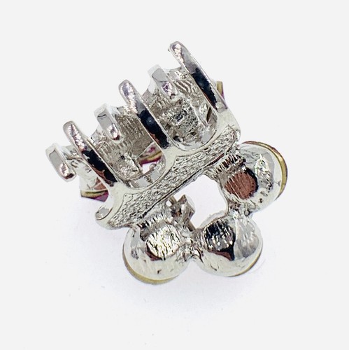 USA kleine Metall Vintage Haarkralle Kiefer Clip Strass Kristall Haarnadel lila S11 - Bild 2 von 3