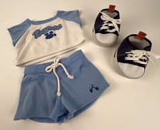 Build A Bear Dance Outfit Ballerina Shorts Shirt And Blue Sneakers  