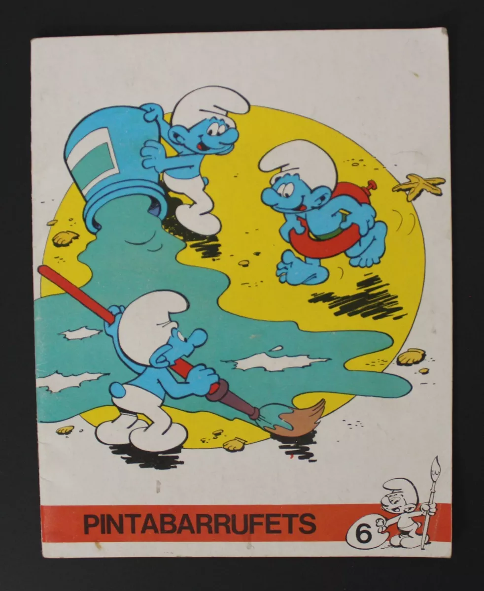 1983 SMURFS COLORING BOOK Soft Cover Catalan Language Spanish