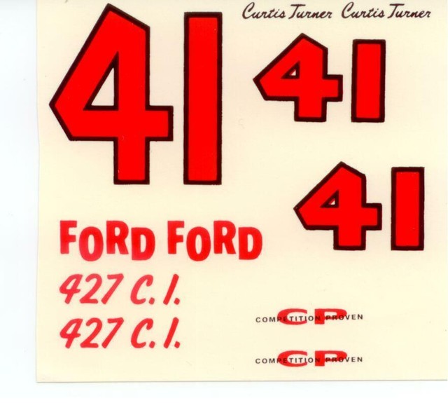 DNL 41 Harvest Ford 1966Curtis Turner Nascar decal eBay