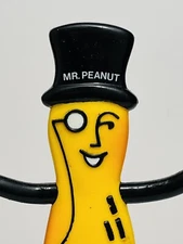 ✨ VTG 1991 MR. PEANUT Rubber Bendy Planters Lifesavers Co. Bendable Figure Toy ✨