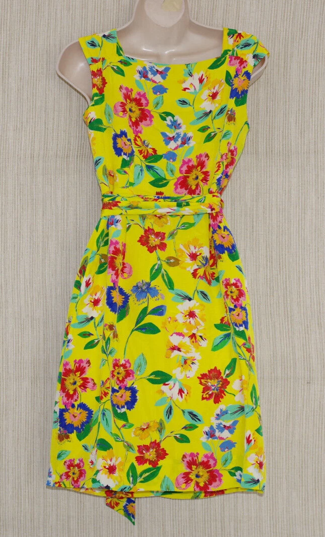 Abito Kate Spade Cathleen in seta giallo floreale avvolgente taglia:2