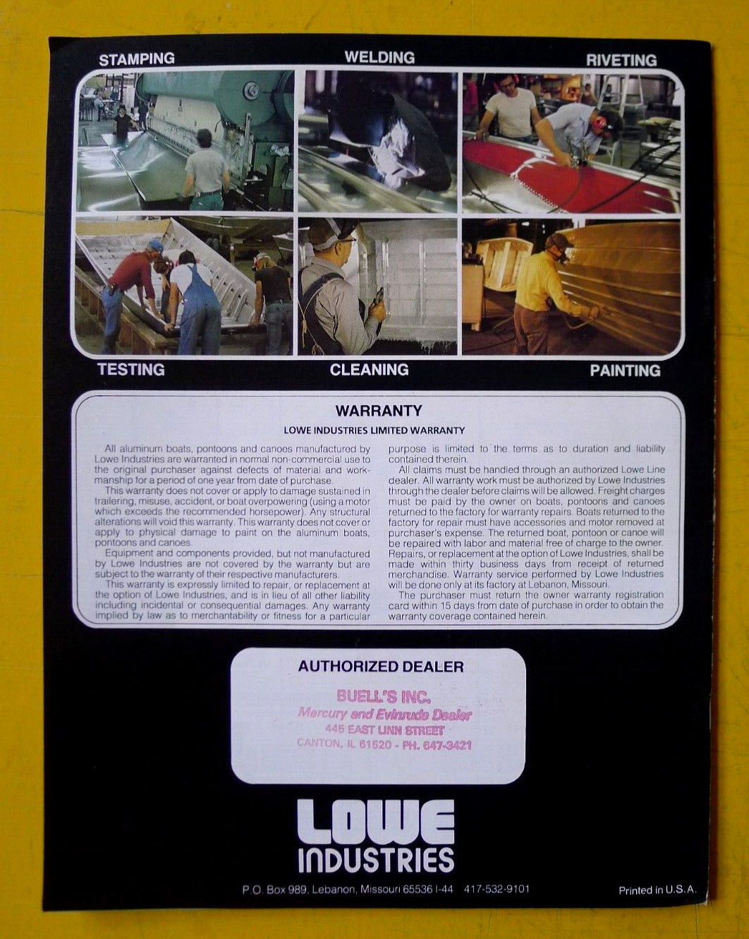 LOWE Aluminum Boats Brochure 1983