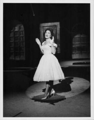 Singer Connie Francis performing on the Ed Sullivan Show, for C - 1955 Old Photo