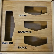 Peraco Bamboo Ziploc Storage Bag Organizer