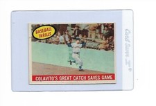 1959 Topps Baseball Thrills #462 Colavito's Catch