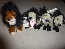 NEW W TAG DISNEY MINI BEAN BAG PLUSH LOT NWT SCAR SHENZI BANZAI ED HYENAS