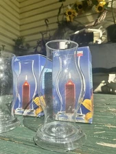 Crisa Hurricane Lamp Clear Glass Shade with Base New in Boxs Lot W