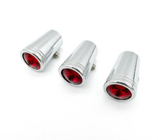 (Set/3) Chrome Metal Red Crystal Mini Toggle Switch Extension For Kenworth