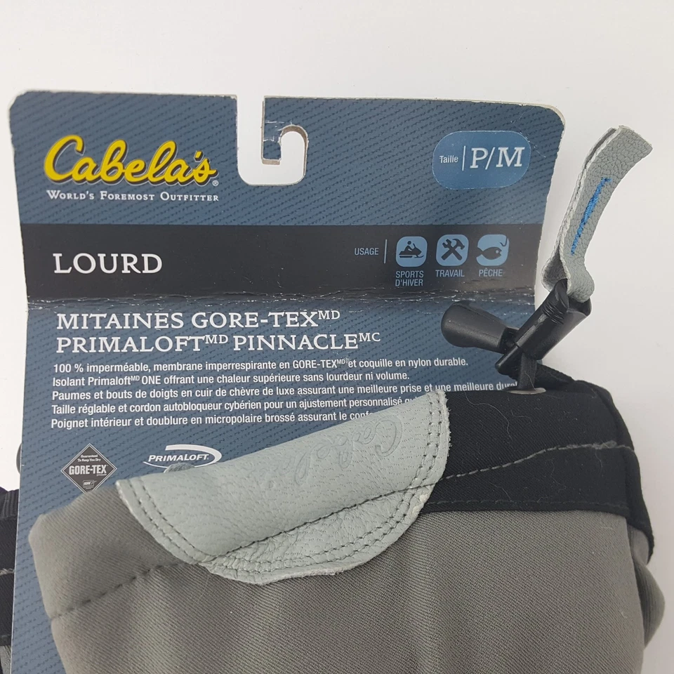 Cabela’s Gore-Tex Pinnacle Black & Gray Mittens Mitts Small / Medium - Image 4 of 4