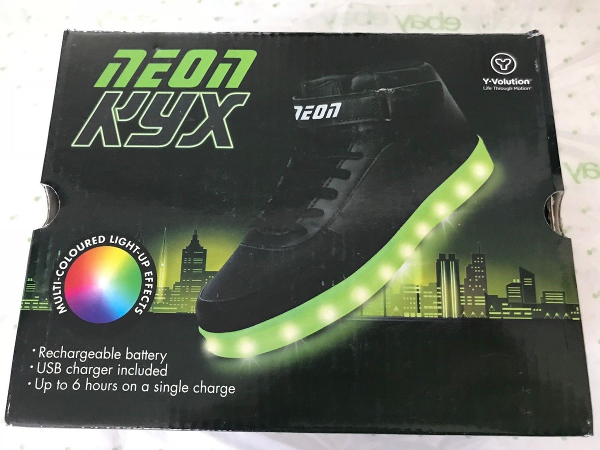 yosuyan  Y-Volution” Neon Kyx High Top LED Light Up Shoes – Black