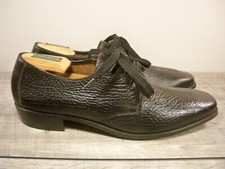 Made in USA Black Leather Shoes Oxfords Lace Up Mens 9.5 Vintage New Old Stock