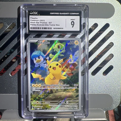 2023 Pokemon PSA 9 MINT Pikachu Black Star Promo SVP EN 027 Paldea Evolved