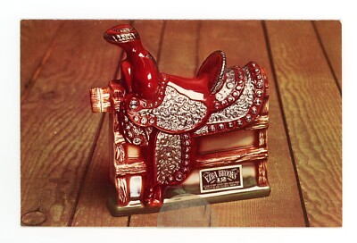 Postcard Ezra Brooks Horse Saddle Decanter Real Sippin' Whiskey Brochure Sealed