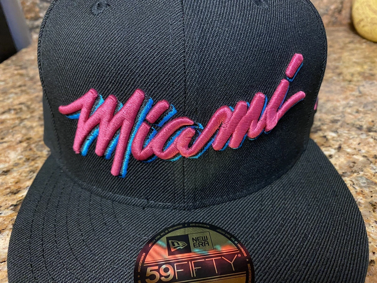 Miami Heat Vice City Series Nights Edition Baseball Fitted Hat Cap Wade Butler