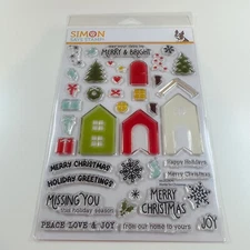 Simon Says Stamp Home For Christmas Adorable Houses & Matching Die Set NEW