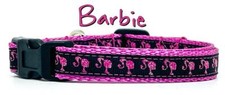 Barbie cat or small dog collar 1/2"wide adjustable handmade bell or leash