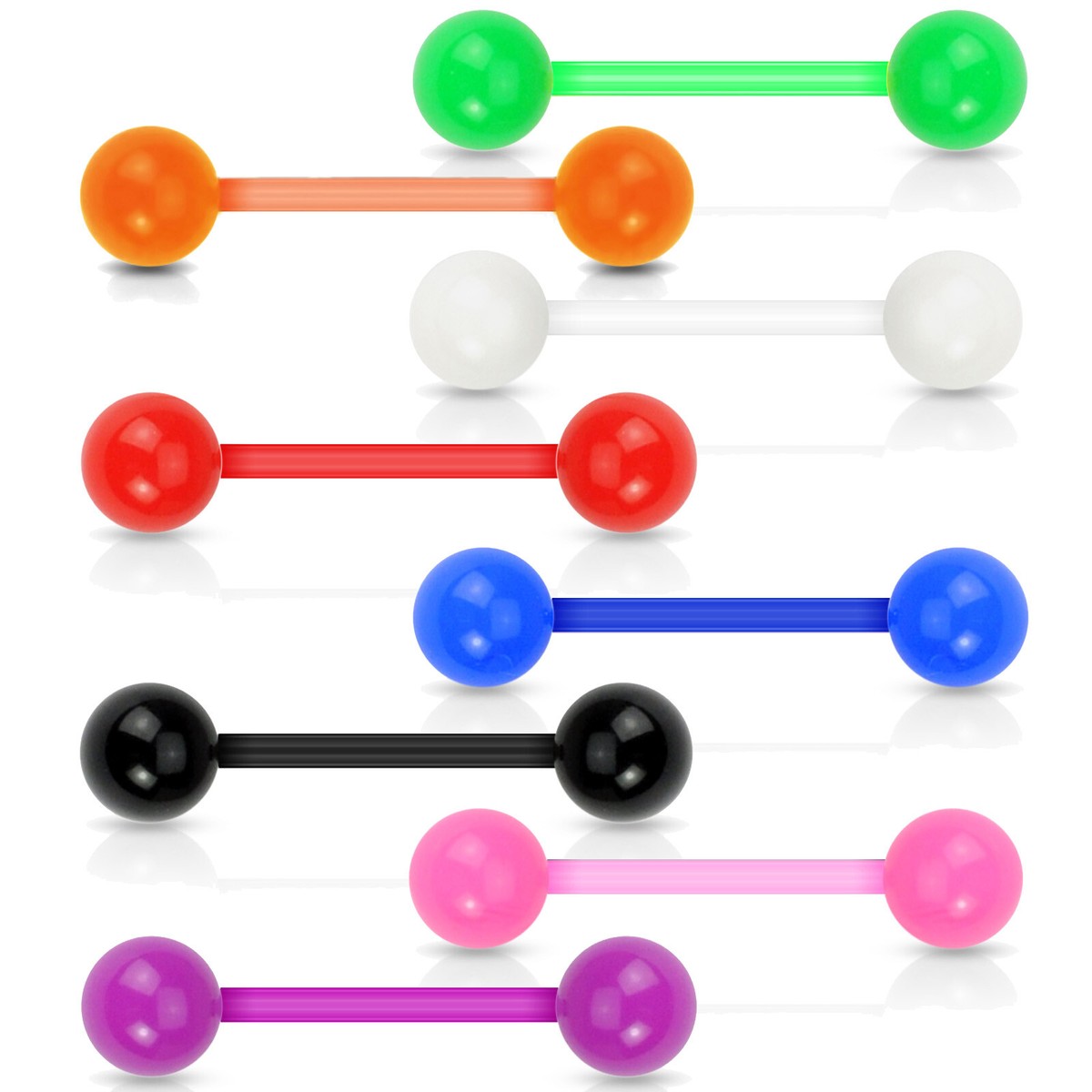 100 Piercing Alla Lingua In Acciaio 316L - 1,6mm, 16mm, Con - Foto 14