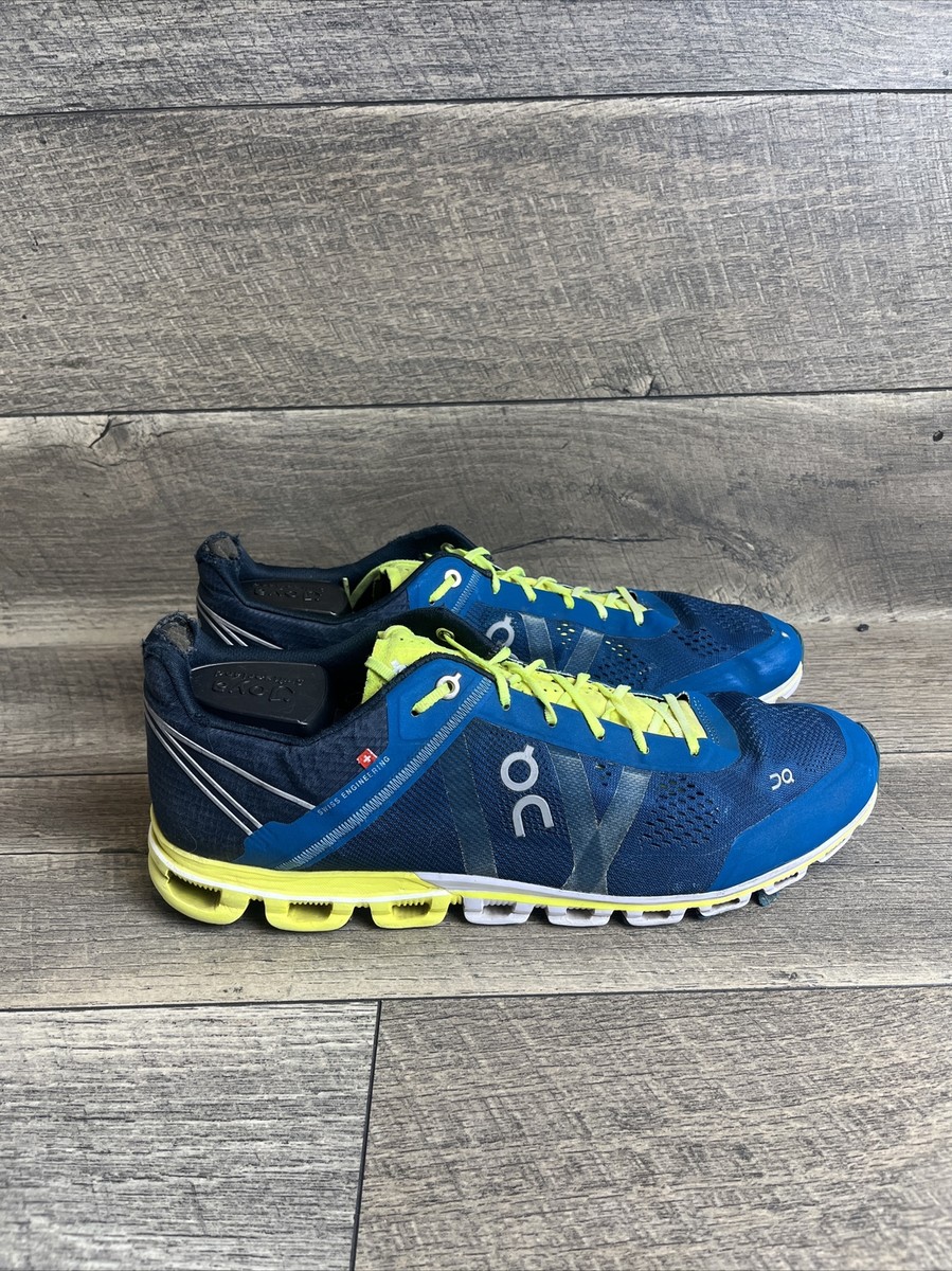ON CLOUDFLOW fully-cushioned Running Sneakers Swiss engineered 12 See Pictures CLOUDFLOW WOMENS BLUE/LIME FIRM COMFORTABLE ZERO-GRAVITY  main image 4