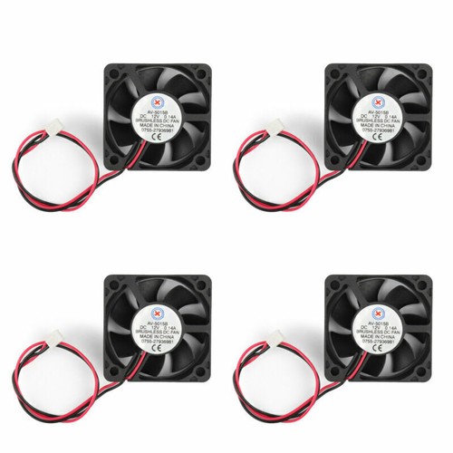 4X DC Brushless Cooling PC Computer Fan 12V 5015B 50x50x15mm 0.14A 2 Pin Wire H7 - Afbeelding 3 van 7