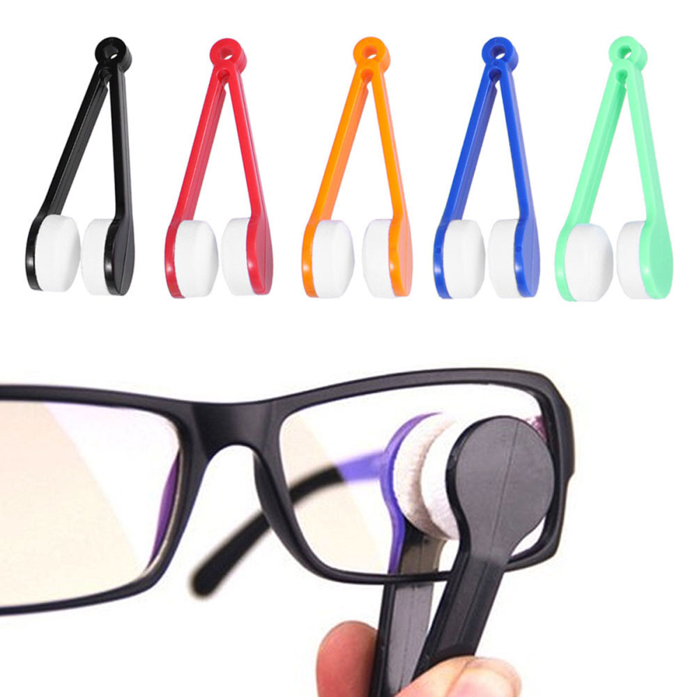 12pcs Mini Glasses Eyeglass Microfiber Spectacles Cleaner Brush Cleaning Tool