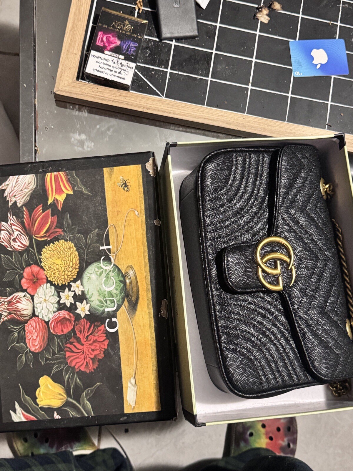 Gucci GG Marmont Shoulder Bag Medium Black Leather image 2