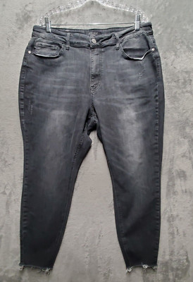 Judy Blue Jeans Womens 20W Charcoal Black Wash Skinny Fit Stretch Denim JB84154