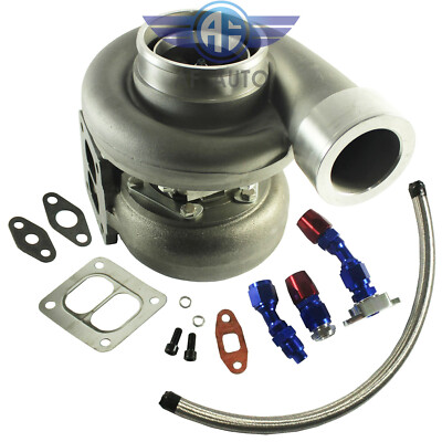 GT45 800+HP T4/T66 3.5''V-BAND 1.05 A/R 92 TRIM TURBO CHARGER+OIL FEED+DRAIN LINE