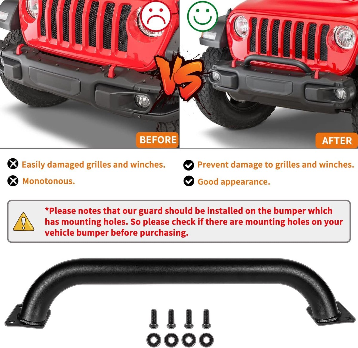 1 x Grille Winch Brush Guard 82215351 Fits for Jeep Wrangler Gladiator 1 x Grille Winch Brush Guard 82215351 Fits for Jeep Wrangler Gladiator