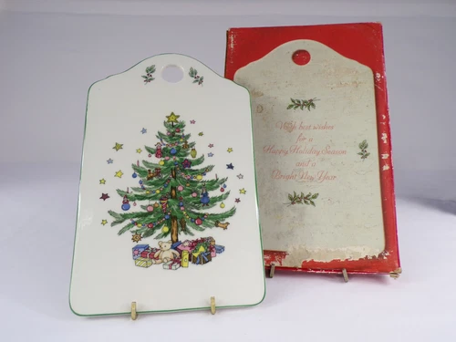 Nikko Happy Holidays Ceramic Christmas Tree Snack Cheese Board New in Box L24