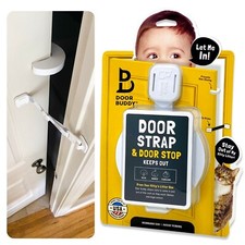 Baby Proof Door Latch with Door Stopper, Child Door Strap Door Prop, Door Buddy
