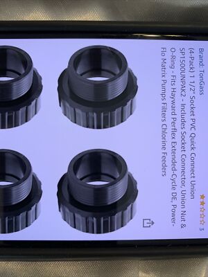 Plumbing 4 pack pool Quick Connect Union Nut & O ring For Pool Pumps