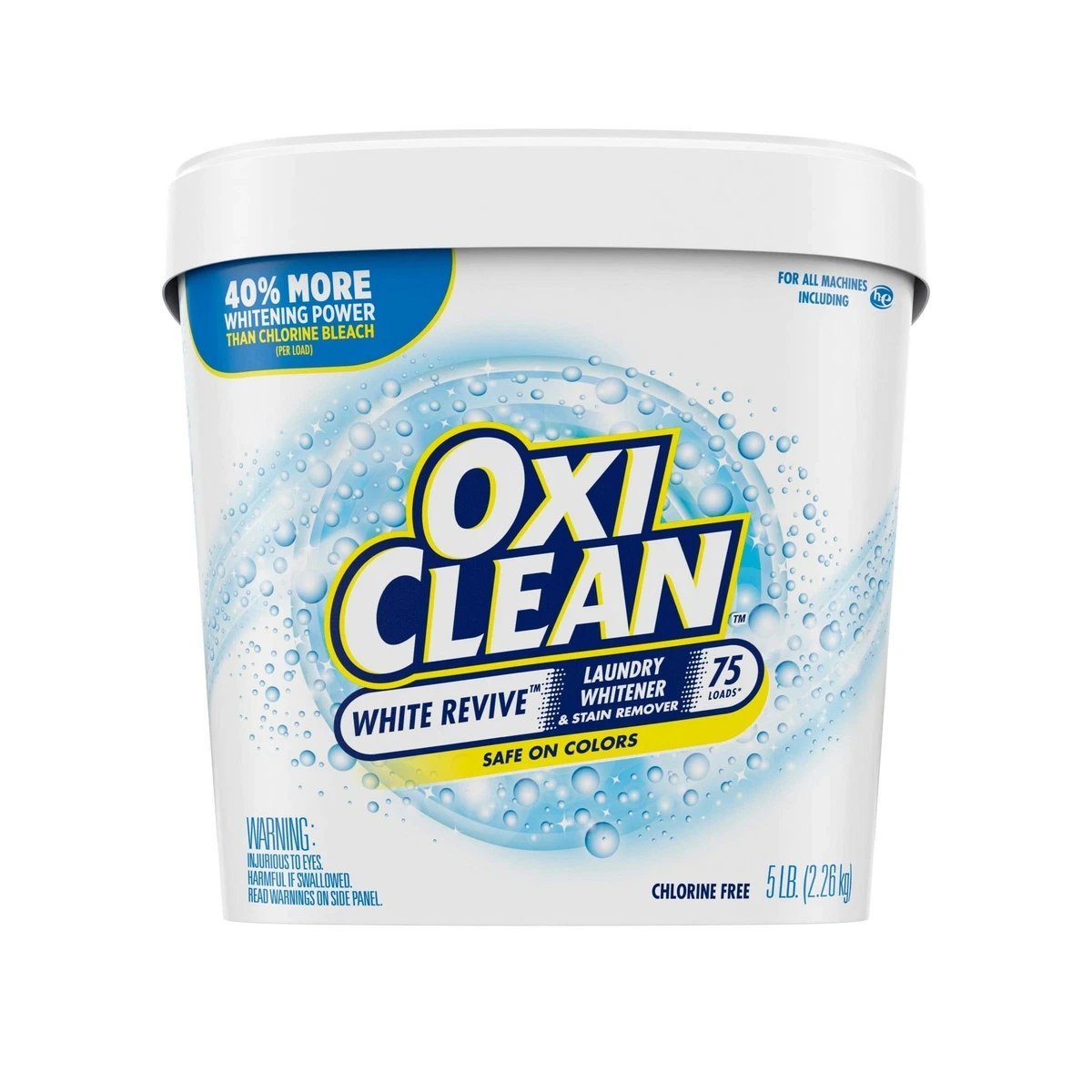 OxiClean White Revive Laundry Whitener + Stain Remover 5 Pound SAFE ON  COLORES 757037516522