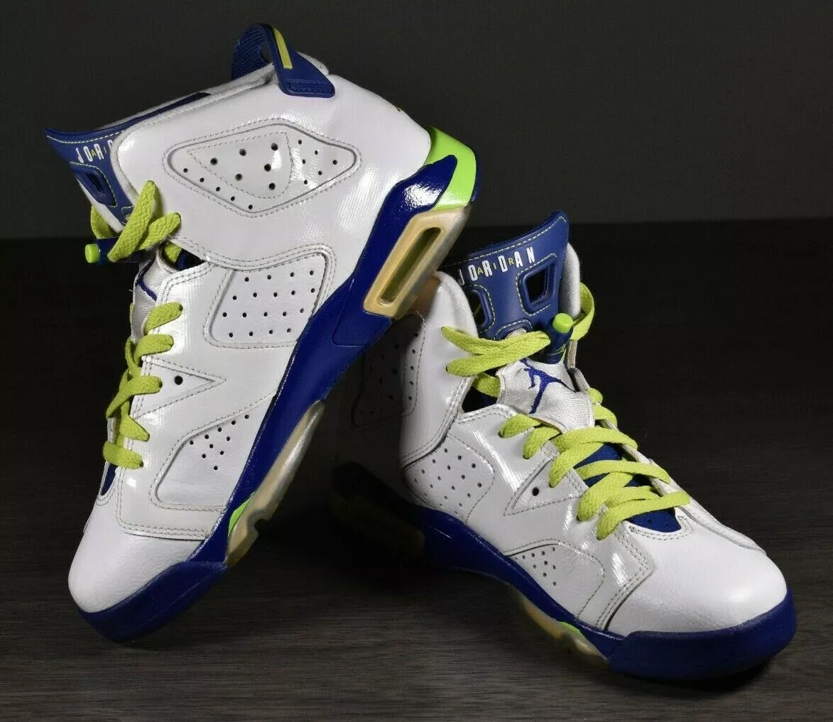 Jordan retro 6 deals blue pink green