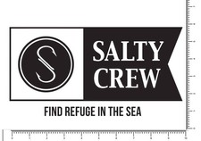 Salty Crew Find Refuge in The Sea 10" x 5" Die-Cut Surf Vinyl Decal Sticker